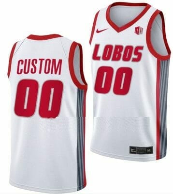 Custom New Mexico Lobos Jersey Name and Number College Basketball Swingman White, Top Smart Design Custom New Mexico Lobos Jersey Name and Number College Basketball Swingman White, Top Smart Design