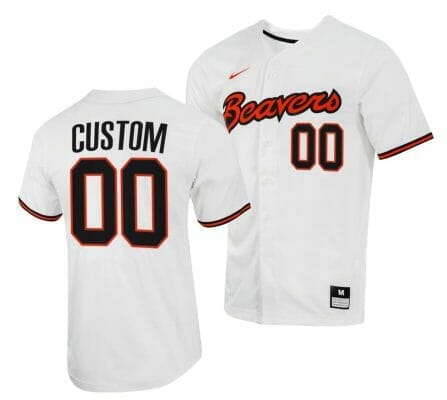 Custom Oregon State Beavers Jersey Name and Number Baseball NCAA College Full Button White, Top Smart Design Custom Oregon State Beavers Jersey Name and Number Baseball NCAA College Full Button White, Top Smart Design