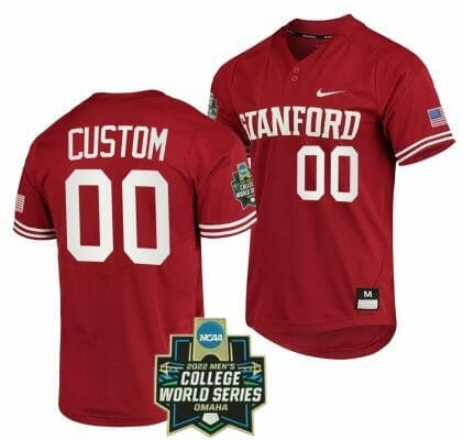Custom Stanford Cardinal Jersey Name and Number Baseball NCAA 2022 College World Series Red, Top Smart Design Custom Stanford Cardinal Jersey Name and Number Baseball NCAA 2022 College World Series Red, Top Smart Design