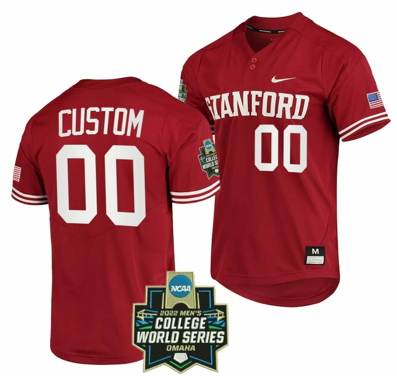 Custom Stanford Cardinal Jersey Name and Number Baseball NCAA 2022 College World Series Red, Top Smart Design Custom Stanford Cardinal Jersey Name and Number Baseball NCAA 2022 College World Series Red, Top Smart Design