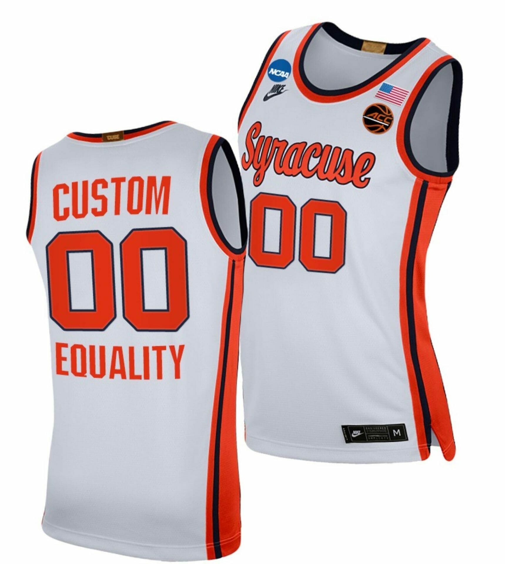 Custom Syracuse Orange Jersey Name and Number College BasketballMarch Madness Sweet 16 Equality White, Top Smart Design Custom Syracuse Orange Jersey Name and Number College BasketballMarch Madness Sweet 16 Equality White, Top Smart Design