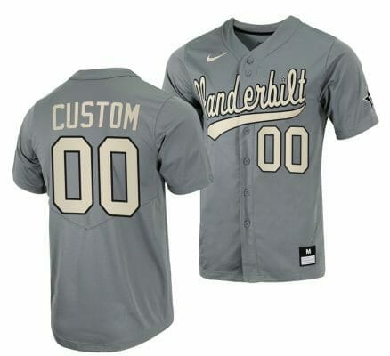 Custom Vanderbilt Commodores Jersey Name and Number Baseball NCAA College Grey, Top Smart Design Custom Vanderbilt Commodores Jersey Name and Number Baseball NCAA College Grey, Top Smart Design