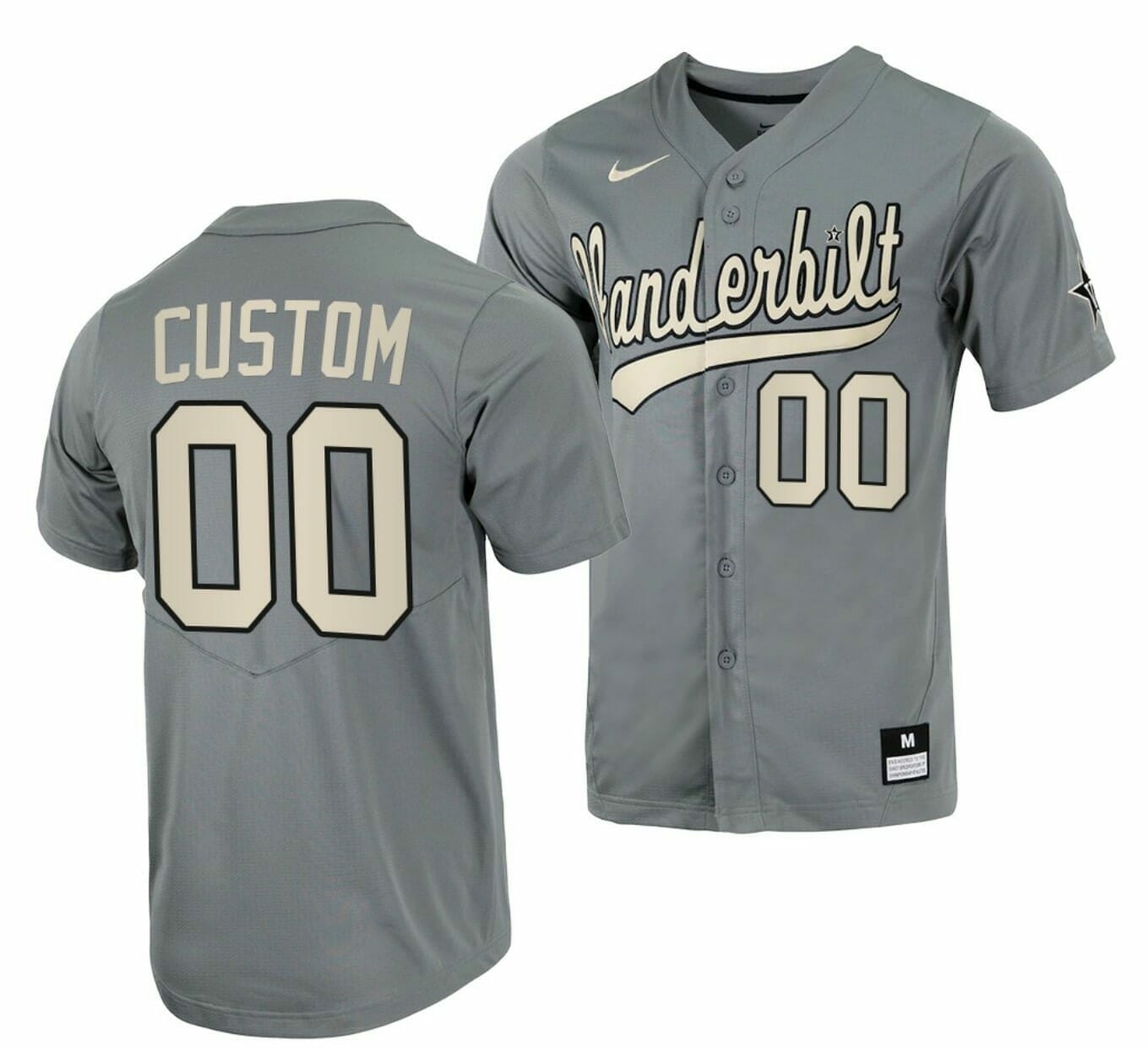 Custom Vanderbilt Commodores Jersey Name and Number Baseball NCAA College Grey, Top Smart Design Custom Vanderbilt Commodores Jersey Name and Number Baseball NCAA College Grey, Top Smart Design