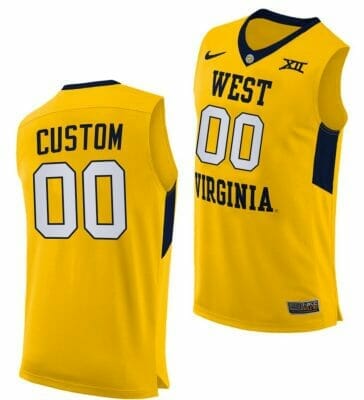 Custom West Virginia Jersey Name and Number Mountaineers College Basketball Yellow, Top Smart Design Custom West Virginia Jersey Name and Number Mountaineers College Basketball Yellow, Top Smart Design
