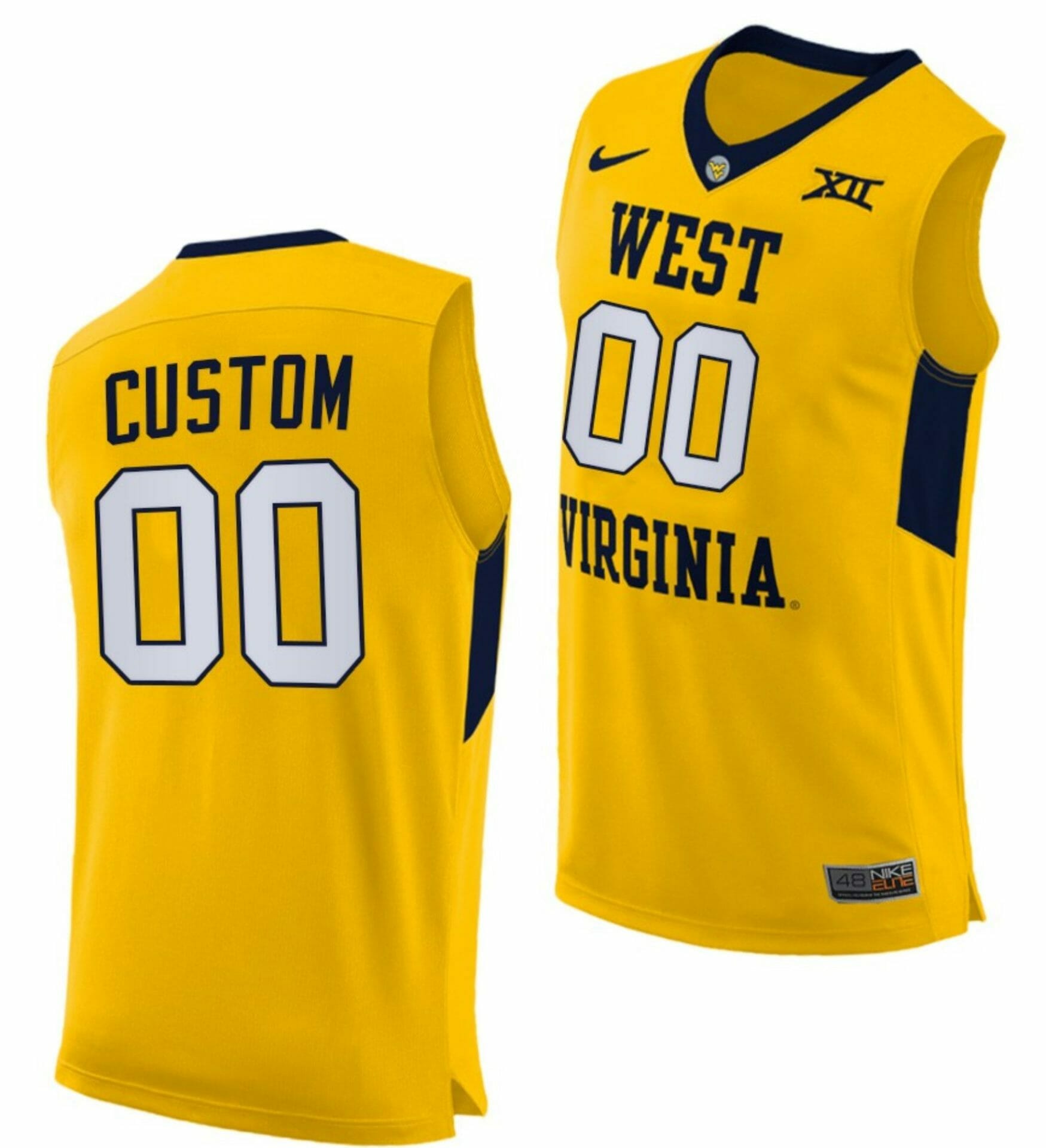 Custom West Virginia Jersey Name and Number Mountaineers College Basketball Yellow, Top Smart Design Custom West Virginia Jersey Name and Number Mountaineers College Basketball Yellow, Top Smart Design