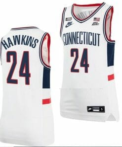 Jordan Hawkins Jersey UConn Huskies College Basketball Alumni White #24