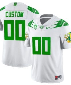 Custom Oregon Ducks Jersey Duck Logo Name and Number Football White