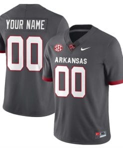 Custom Arkansas Razorback Jersey Name and Number Football All Stitched Gray