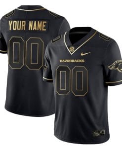 Custom Arkansas Razorbacks Jersey Name and Number College Football Stitched Black Gold
