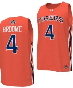 Johni Broome Jersey #4 Auburn Tigers College Basketball Replica Orange