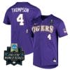 Lsu Tigers Jordan Thompson Jersey #4 World Series 2023 NCAA College Baseball Stitched Purple