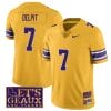 Lsu Tigers Grant Delpit Jersey #7 College Football Let's Geaux Patch Stitched Yellow