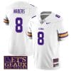 Lsu Tigers Malik Nabers Jersey #8 College Football Let's Geaux Patch Stitched White