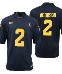 Michigan Wolverines Charles Woodson Jersey #2 College Football Game Navy