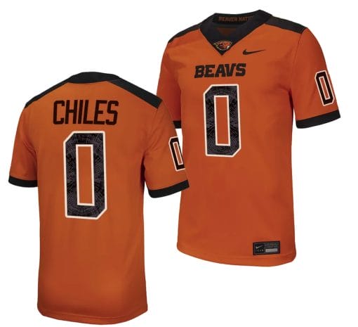 Oregon State Beavers Aidan Chiles Jersey #0 College Football Stitched Orange 2023