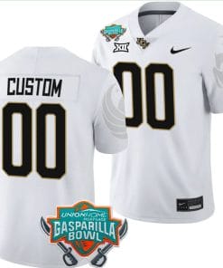 Custom UCF Knights Jersey Name and Number 2023 Gasparilla Bowl Patch Football White