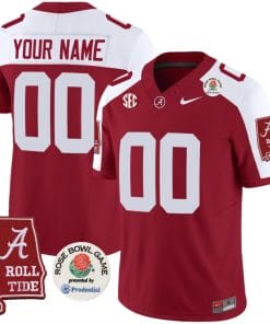 Custom Alabama Crimson Jersey Name and Number Rose Bowl Patch Football Crimson Alternate